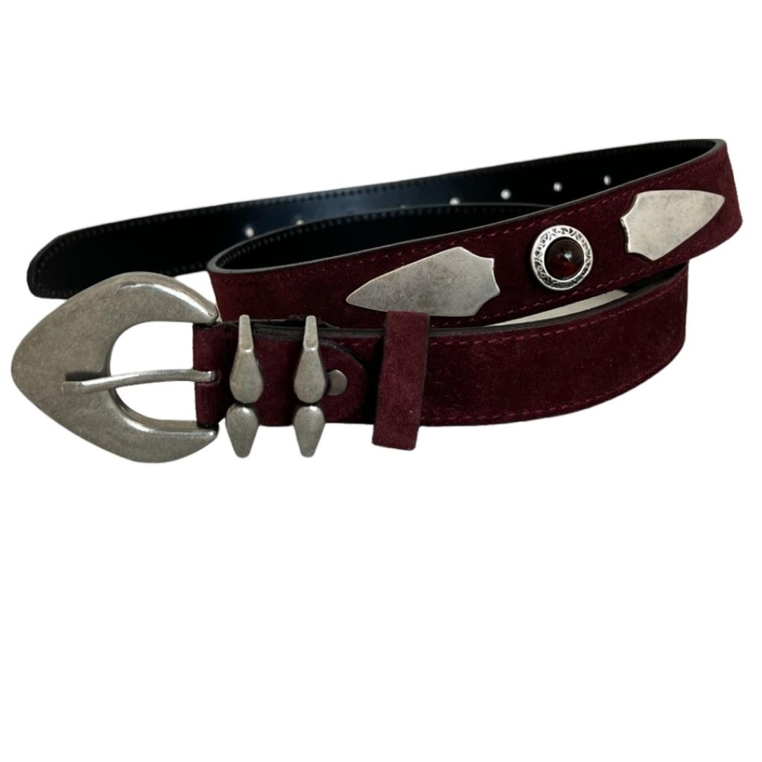 Burgundy leather belt 1