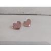 HEART GOLD PINK mini plexi earrirgs acrylic mirrors steel pin