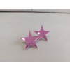 Star pink mini plexi earrirgs acrylic mirrors steel pin