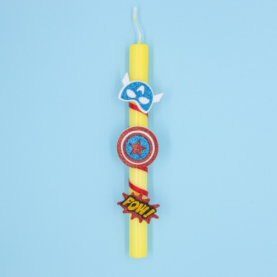 SUPER HERO PIN CANDLE Fluo yellow candle