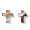 CROSS GOLD mini plexi earrirgs acrylic mirrors steel pin