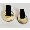 CYRCLES GOLD-BLACK plexi earrirgs acrylic mirrors steel pin