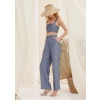 TYCHE TENCEL CROP TOP BLUE DOUBLE-LINED WITH CUT OUT IN THE FRONT