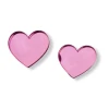 HEART PINK MIRROR mini plexi earrirgs acrylic mirrors steel pin