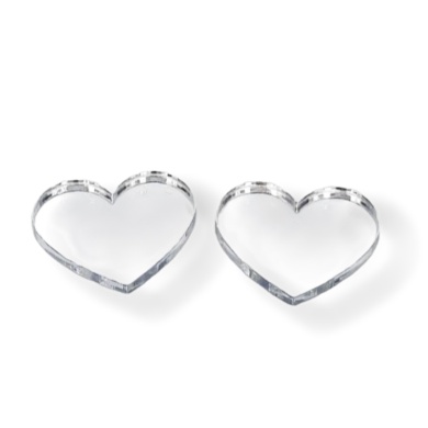 HEART SILVER mini plexi earrirgs acrylic mirrors steel pin