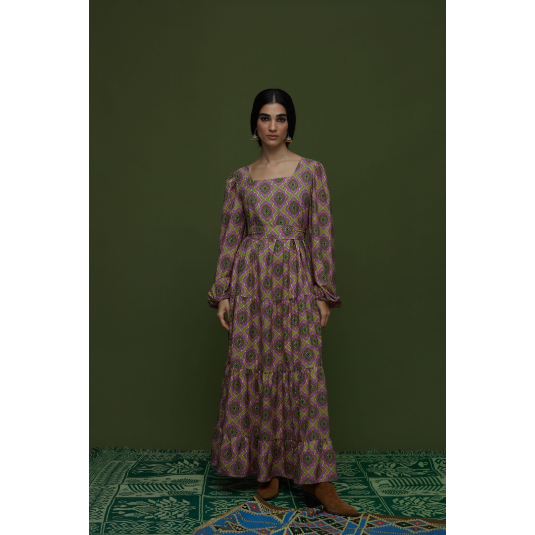 ARGALIOS MAXI DRESS (TYROS OLIVE PRINT) Ankle Length