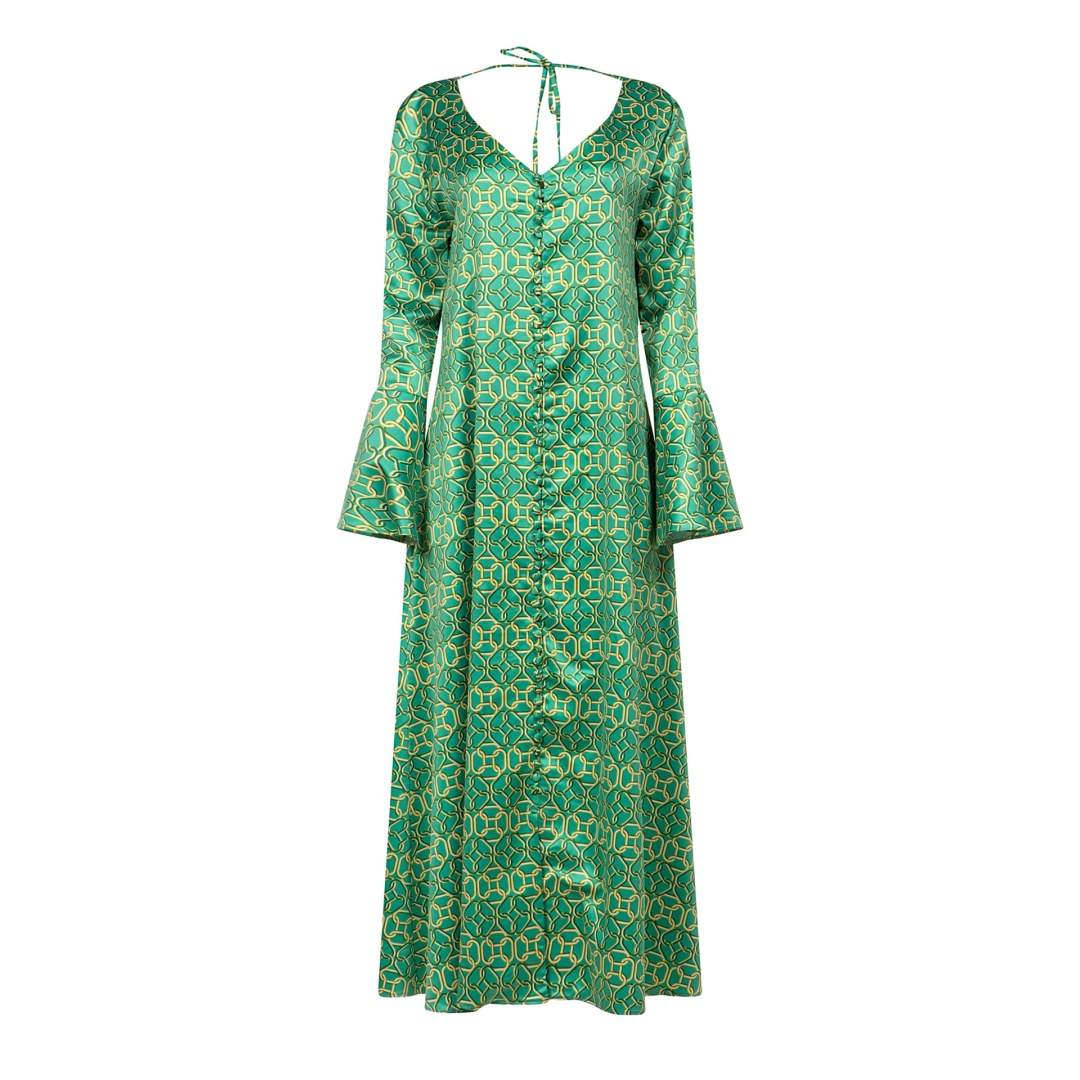 Esme Green Esme is an exquisite maxi satin dress