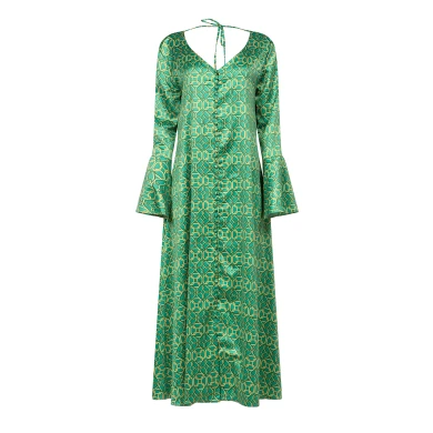 Esme Green Esme is an exquisite maxi satin dress