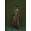 TAPIS OVERCOAT (LEONIDIO MUSTARD PRINT) Oversized Manteaux/DRESS in Crepe Cady fabric for a maximal look