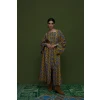 TAPIS OVERCOAT (LEONIDIO MUSTARD PRINT) Oversized Manteaux/DRESS in Crepe Cady fabric for a maximal look