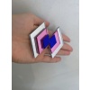 Rhombus side silver-pink-blue