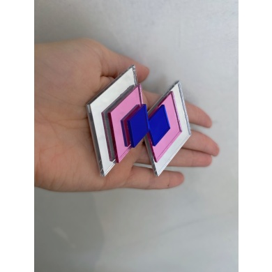 Rhombus side silver-pink-blue