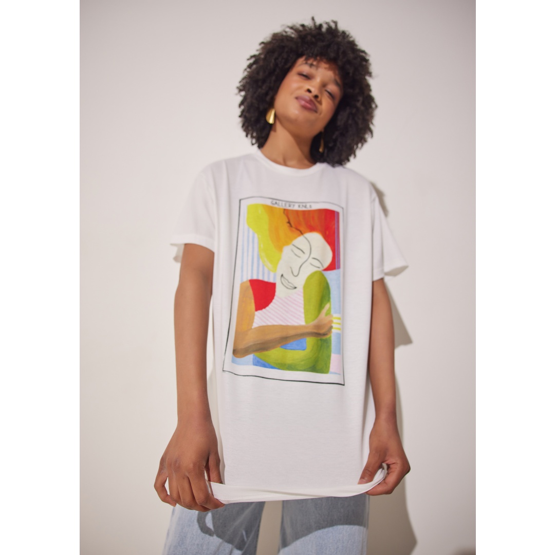 ACCEPTANCE UNISEX T-SHIRT PRINT GALLERY HUG OVERSIZED T-SHIRT WITH SIGNATURE PRINT