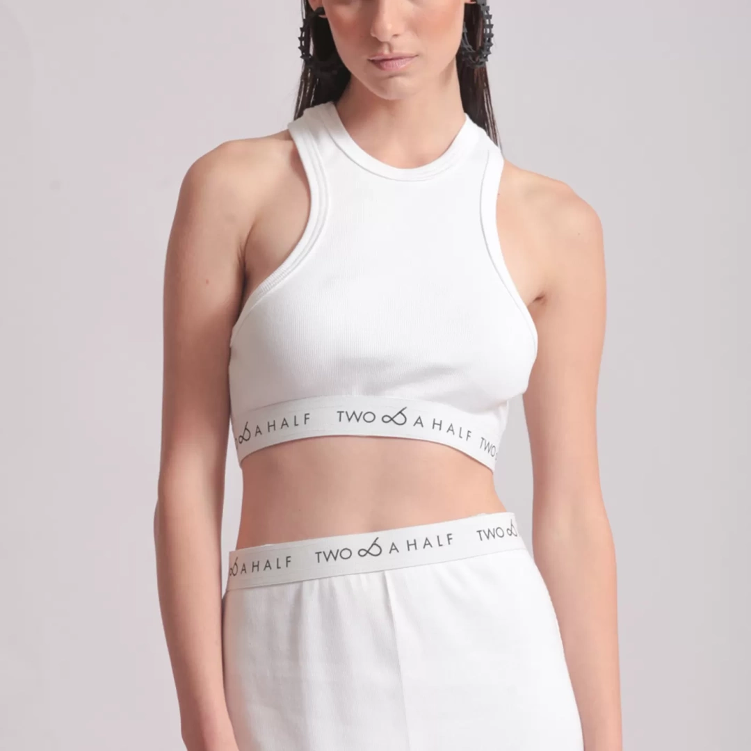 in a sports bra style so you can also wear with your TWO AND A HALF iconic long dress