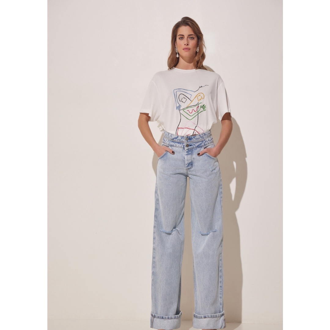 BOUNDLE WIDE LEGS LIGHT BLUE JEANS WIDE LEG