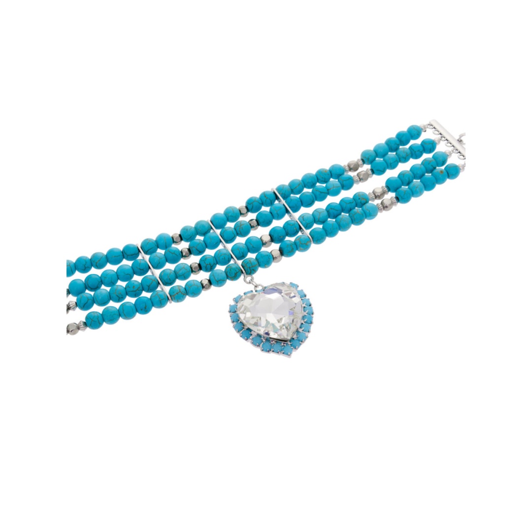 ENAMORADA NECKLACE Turquoise howlite beads chocker