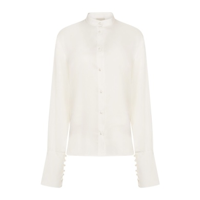 JANINE WHITE Our shirts is your fav item all year long and this spring we made it more airy and silky to match your spring mood! Janine is our new silky shirt and a must-have spring item. With pearl buttons