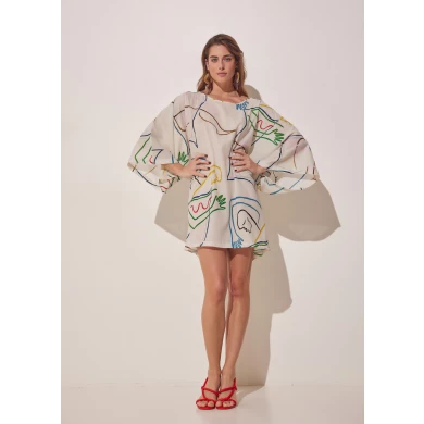 This flawy printed tunic dress is oversized made from cotton voile natural fabric with the painting of the season Self-love. It will make you feel comfortable and breezy and of course stand out. Made from pure cotton fabric in Greece