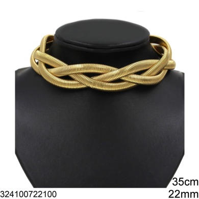 Stainless Steel 3 Line Snake Chain Necklace GOLD Stainless Steel 3 Line Snake Chain Necklace 22mm 35CM+7CM GOLD