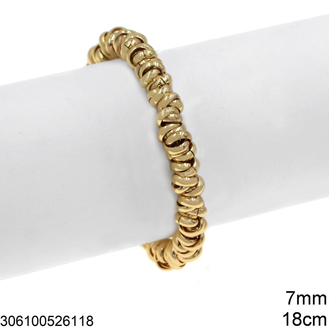 Stainless Steel Bracelet Rings  Stainless Steel Bracelet Rings 7mm 18CM+3CM GOLD