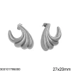 Stainless Steel Stud Earrings Wavy Stainless Steel Stud Earrings Wavy 27x20mm