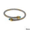 Stainless Steel Twisted Wire Bracelet Stainless Steel Twisted Wire Bracelet 3mm & balls TURQUOISE GOLD