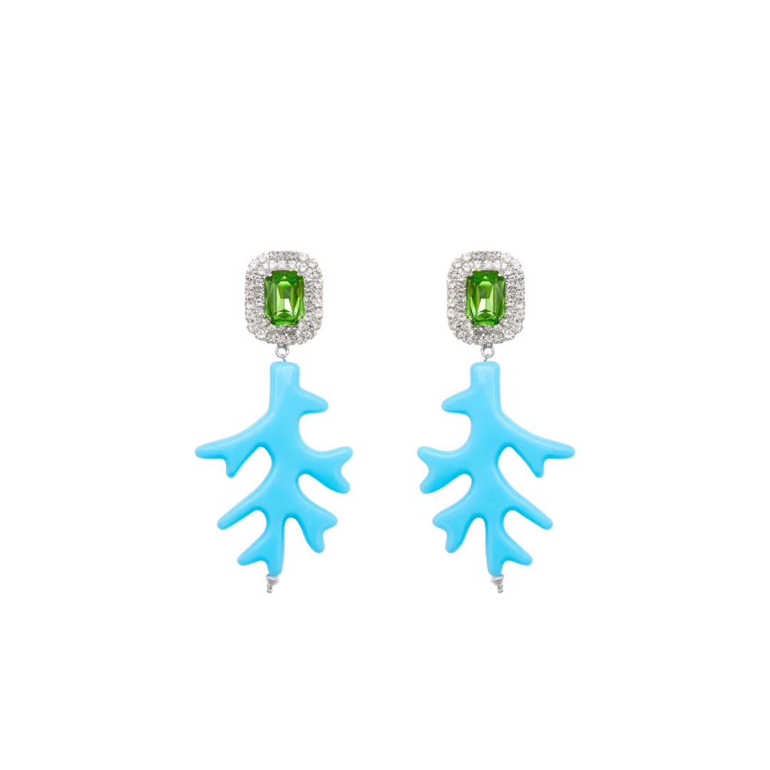 HYDRA EARRINGS Silver plated crystal-embellished earrings